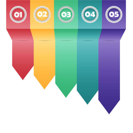 Empty infographic template. Five steps for achieve. Vector illustration.のイラスト素材