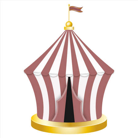 Carnival circus tent. Retro Circus tent with flag.のイラスト素材