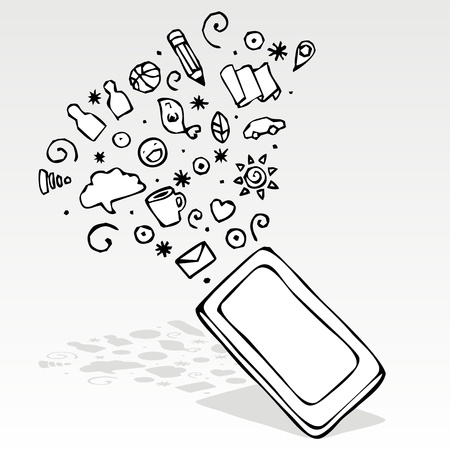 tablet with app iconのイラスト素材