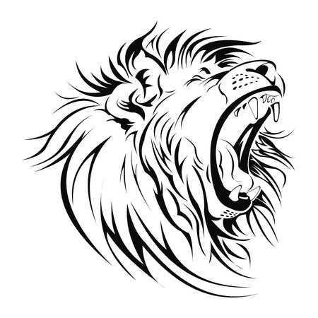 Lion roar head vectorのイラスト素材