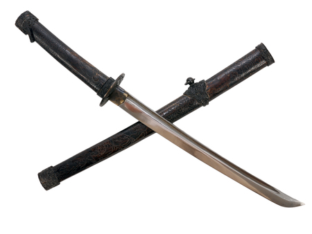 samurai short sword sword sheath with isolateの写真素材
