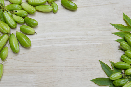 Bilimbi with light wooden background の写真素材
