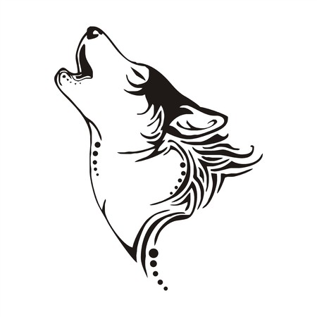 leader wolf bay tribal tattoo vector