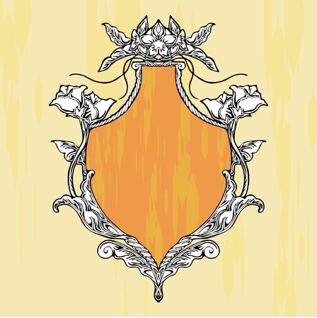 Glory Art nouveau shield vintage frame vectorのイラスト素材