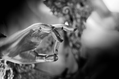hand of angle in Thai style mean benevolence with black and white photographyの写真素材