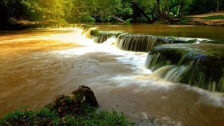 Namtok Chet Sao Noi waterfall.Natianal park waterfall in Saraburi province, Thailandの写真素材