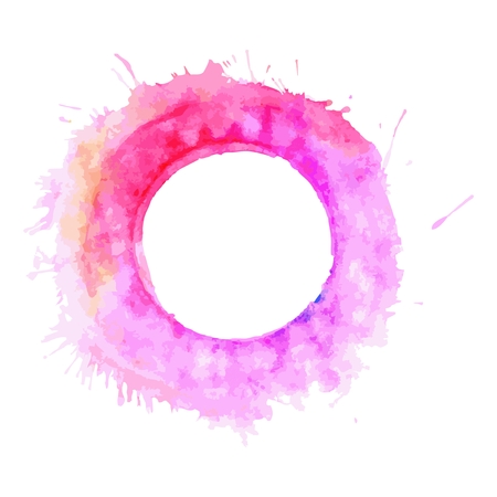 Abstract Pink  tone circle frame paint by watercolorのイラスト素材