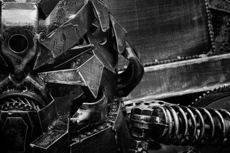 creative recycle old mechanism or rough metal texture backgroundの写真素材