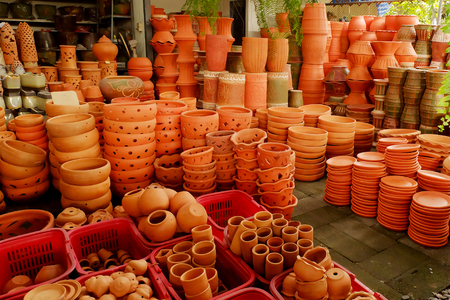 business about terracotta pots shop for gardening in Thailandの写真素材