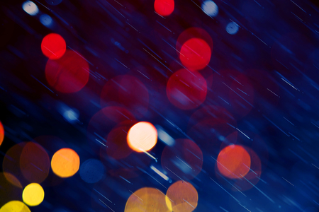 colorful circles bokeh effect of light abstract background with nightlifeの写真素材