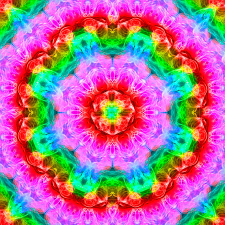 Abstract smoke art in mandala shape.
The art of abstract smoke has been designed by applying photographs of incense smoke to make mandala shapes. White or black background.の写真素材