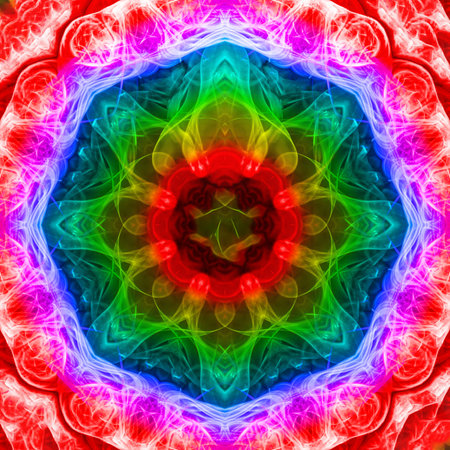 Abstract smoke art in mandala shape.
The art of abstract smoke has been designed by applying photographs of incense smoke to make mandala shapes. White or black background.の写真素材