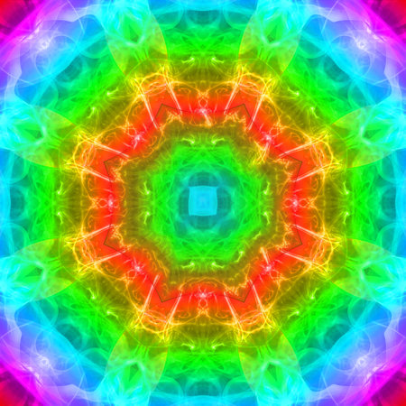 Abstract smoke art in mandala shape.
The art of abstract smoke has been designed by applying photographs of incense smoke to make mandala shapes. White or black background.の写真素材