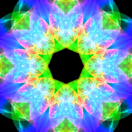 Abstract smoke art in mandala shape.
The art of abstract smoke has been designed by applying photographs of incense smoke to make mandala shapes. White or black background.の写真素材
