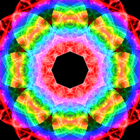 Abstract smoke art in mandala shape.
The art of abstract smoke has been designed by applying photographs of incense smoke to make mandala shapes. White or black background.の写真素材