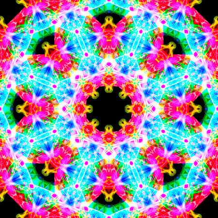 Abstract smoke art in mandala shape.
The art of abstract smoke has been designed by applying photographs of incense smoke to make mandala shapes. White or black background.の写真素材