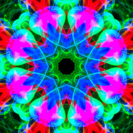 Abstract smoke art in mandala shape.
The art of abstract smoke has been designed by applying photographs of incense smoke to make mandala shapes. White or black background.の写真素材
