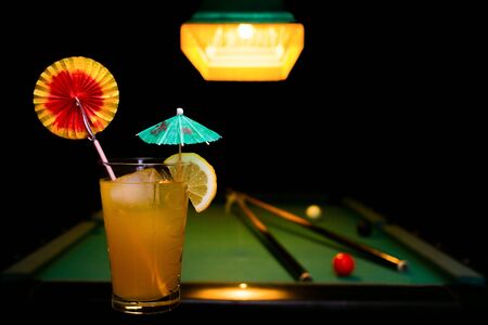 Cocktail and billiard table