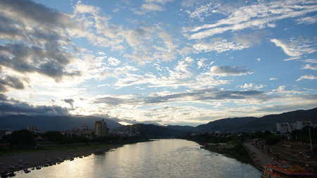 Old Town of Lijiang River Sunset Viewの写真素材