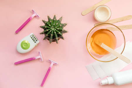 Sugaring, sugar depilation banner for beauty salon, hair removal