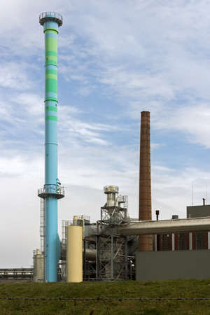Chimneys at a factoryの写真素材