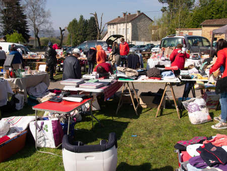 flea market and garage saleのeditorial素材