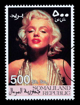 SOMALILAND - CIRCA 2000: A postage stamp printed in Somaliland showing Marilyn Monroe, circa 2000のeditorial素材