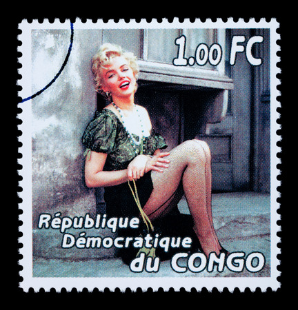 REPUBLIC OF CONGO - CIRCA 2005: A postage stamp printed in the Republic Of Congo showing Marilyn Monroe, circa 2005のeditorial素材