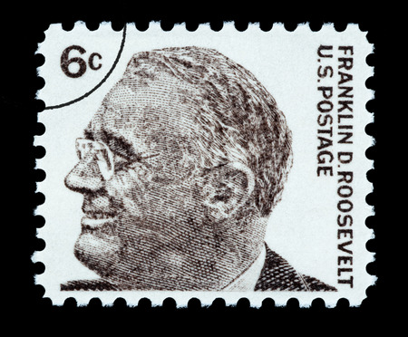 UNITED STATES AMERICA - CIRCA 1970: A postage stamp printed in the USA showing Franklin Delano Roosevelt, circa 1970のeditorial素材
