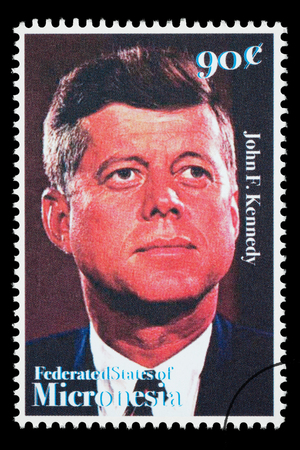 FEDERATED STATES MICRONESIA - CIRCA 1990: A postage stamp printed in FSM showing John F. Kennedy, circa 2000のeditorial素材