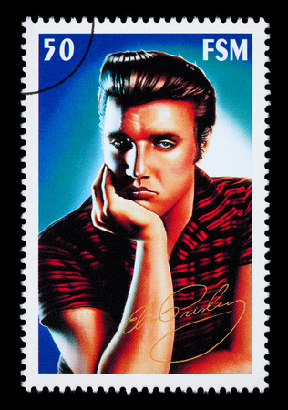 FEDERATED STATES MICRONESIA - CIRCA 2000: A postage stamp printed in FSM showing Elvis Presley, circa 2000のeditorial素材
