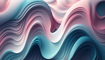 Beautiful wallpaper with various wave pastel colorsの素材