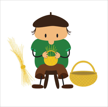 Artisans shown traditional crafts rooted in the culture and traditions of the peoples of Spainのイラスト素材
