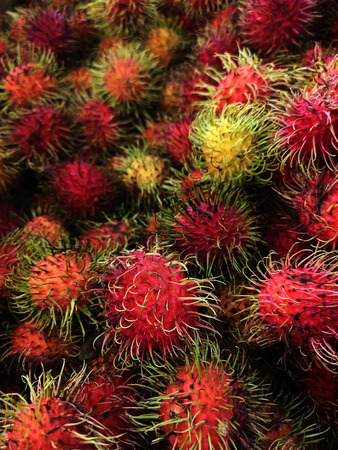 Rambutan are fresh, sold in supermarkets.の写真素材