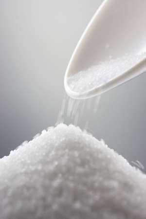 Salt & spoon, close-up shot, shallow DOF