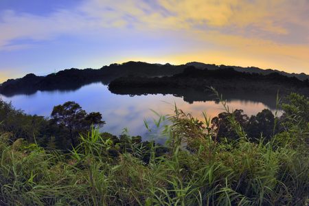 Baoshan reservoir lakeのeditorial素材