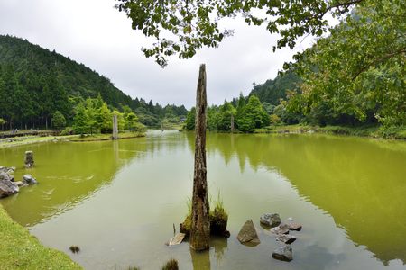 Beautiful Clear Lake in Ilan city, Taiwanの写真素材