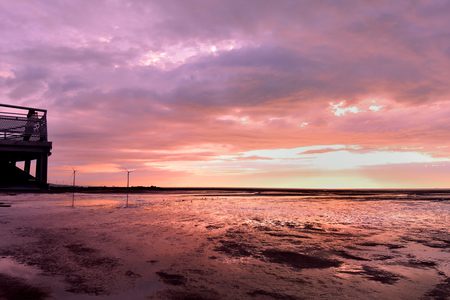Sunset in Nanliao, Hsinchu, Taiwan.の写真素材