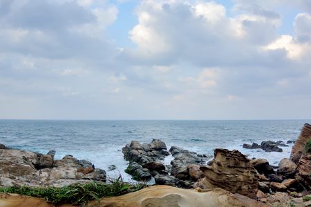 Rock seaside, Keelung county, taiwan province.Photo taken on: JANUARY 22,2017の写真素材