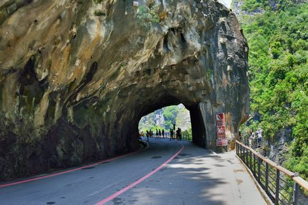 Tunnel in Hualien Taroko National Park, Taiwanのeditorial素材