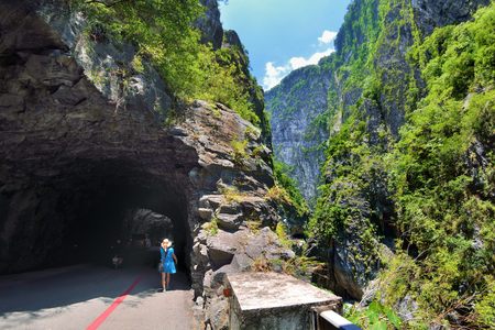 Tunnel in Hualien Taroko National Park, Taiwanのeditorial素材