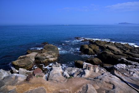Mysterious Coast of Jinshan, New Taipei City, Taiwan.の写真素材