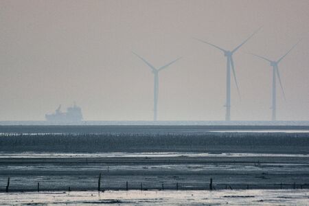 Seaside Wind Power Plant (Wind Farm)の写真素材