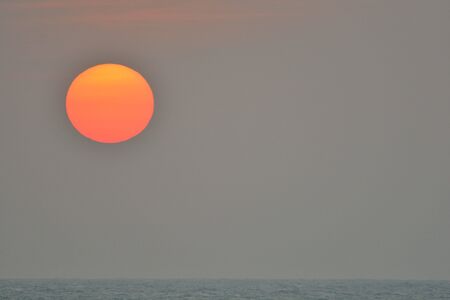 The sunset in Hsinchu, Taiwan, the seaside style.