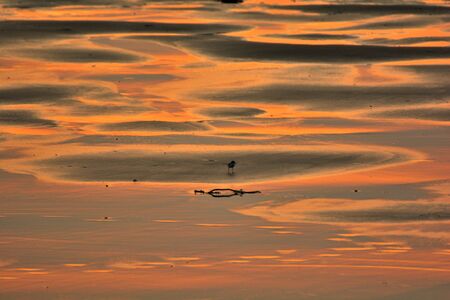 The sunset in Hsinchu, Taiwan, the seaside style.