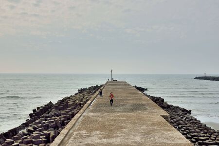 The seaside scenery and humanities of the island are in Taiwan.の写真素材