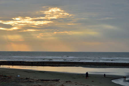 The seaside scenery and humanities are in Baishatun, Taiwan.の写真素材
