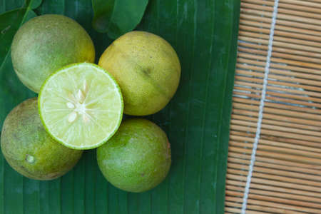 Cook fresh sour Citrus aurantifoliaの写真素材