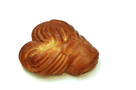 A sweet bun isolated on a white background                               