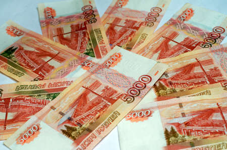 Russian banknotes close upの写真素材